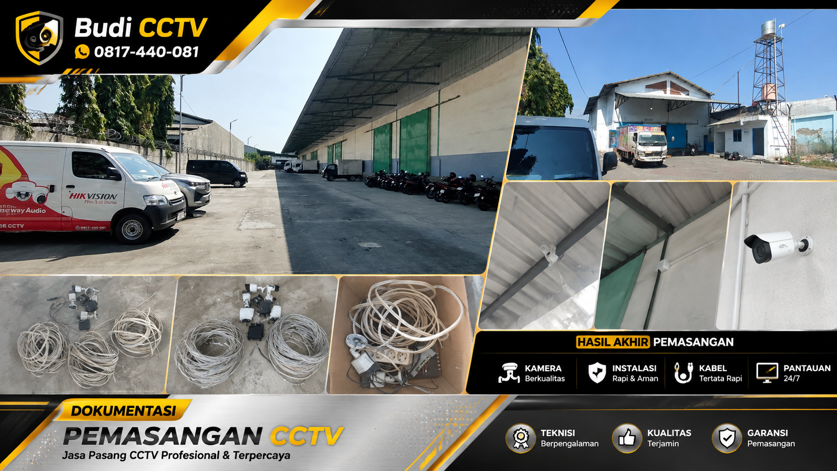 Pemasangan CCTV Hikvision Amankan Aset Gudang Tegal