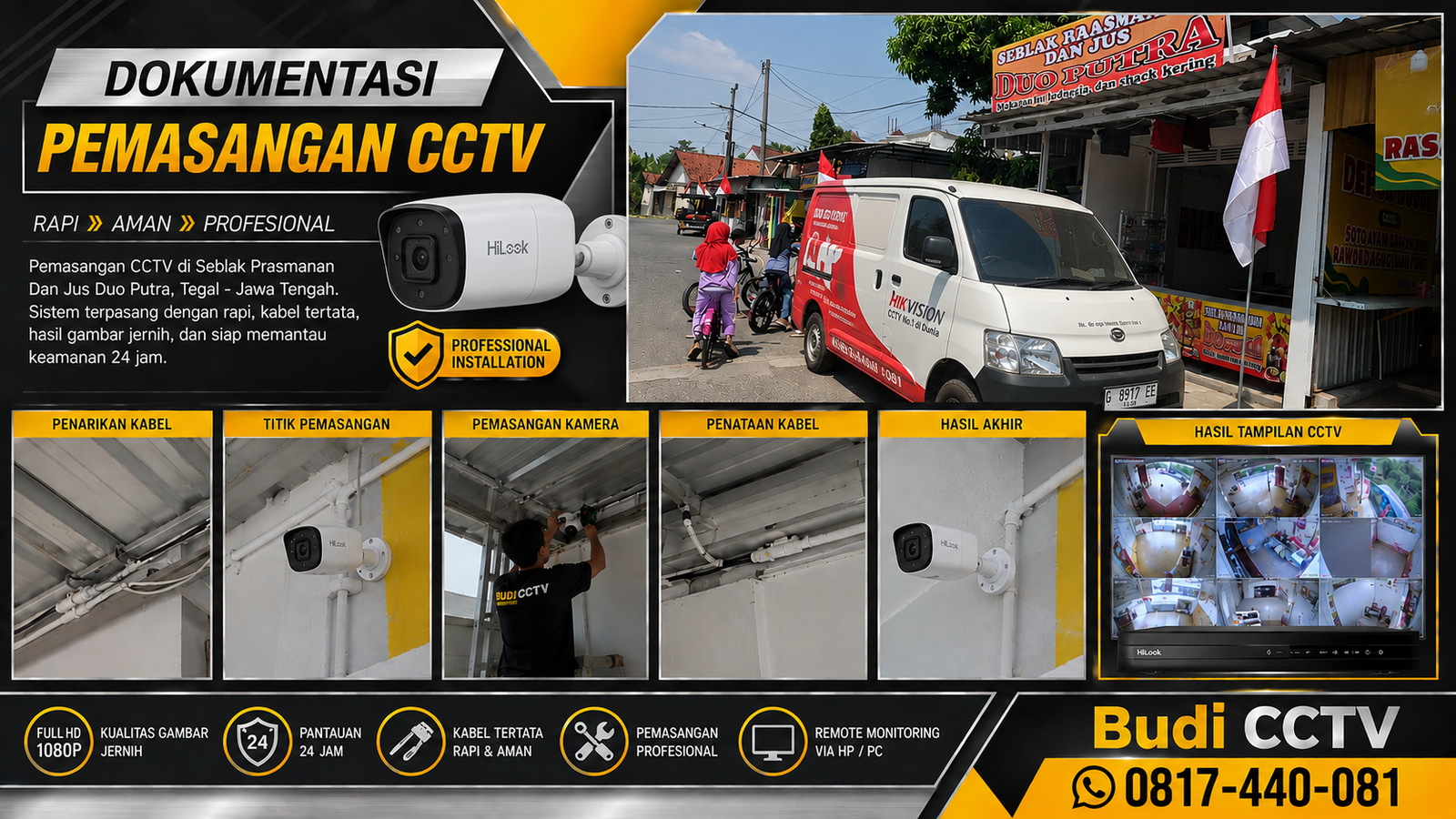 Pemasangan CCTV HiLook, Investasi Keamanan untuk Warung Seblak Tegal