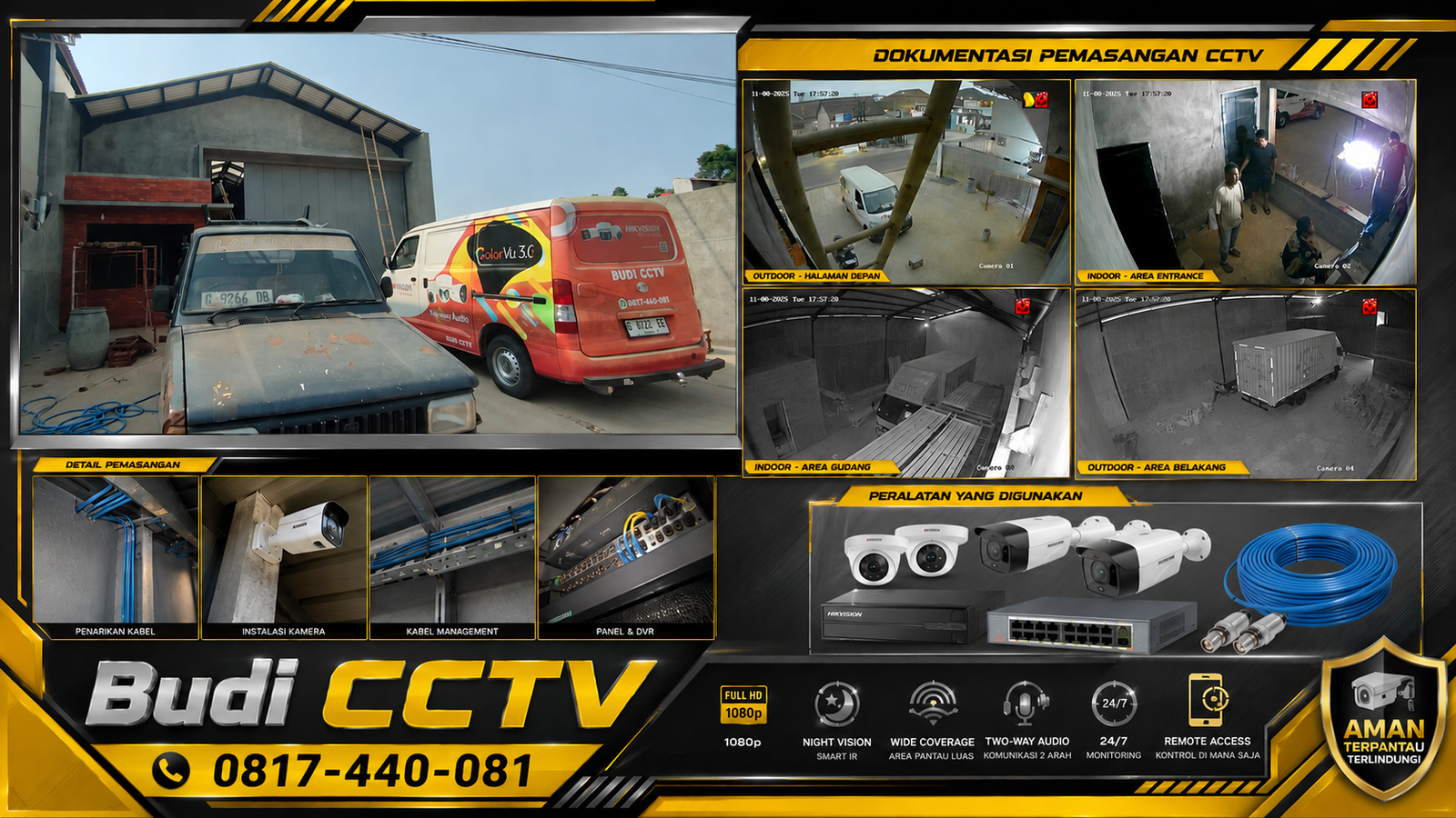 Instalasi CCTV Hikvision 5MP di Jasa Pengiriman Tegal