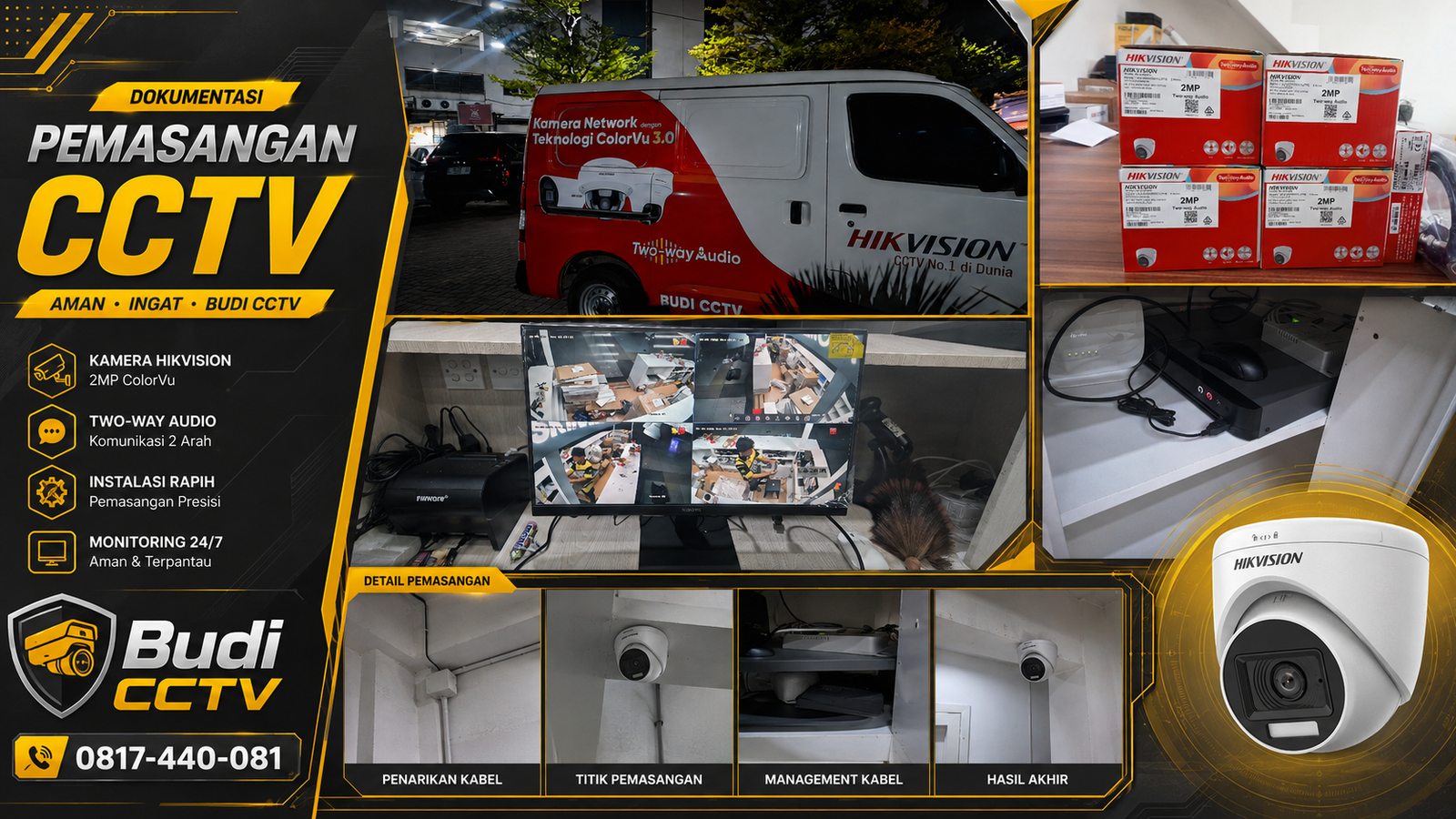 Instalasi CCTV Hikvision di Gudang Tegal, Sistem Pengawasan Mudah Dioperasikan