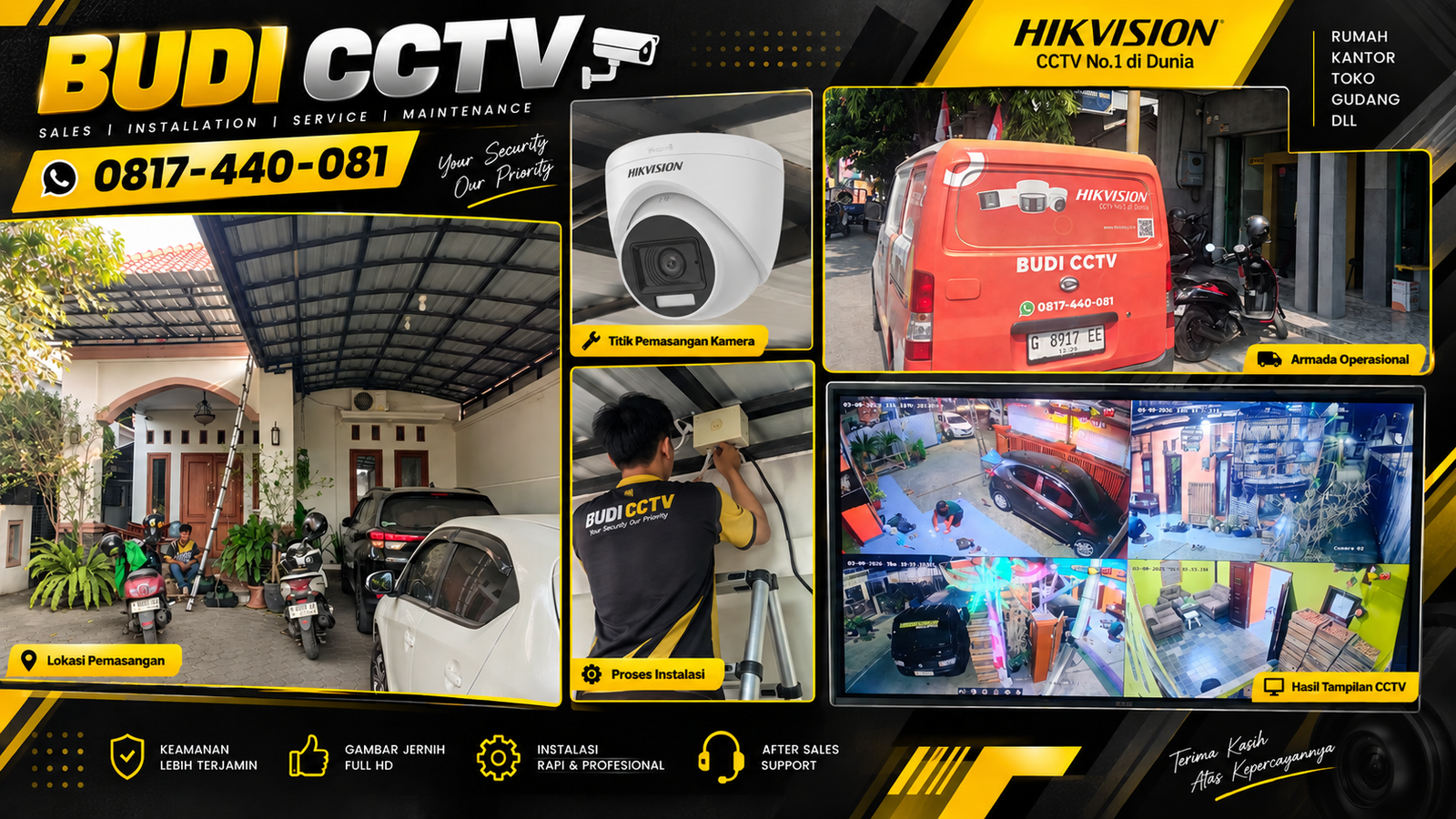 Instalasi CCTV Hikvision Two Way Audio untuk Pencegahan Risiko di Tegal