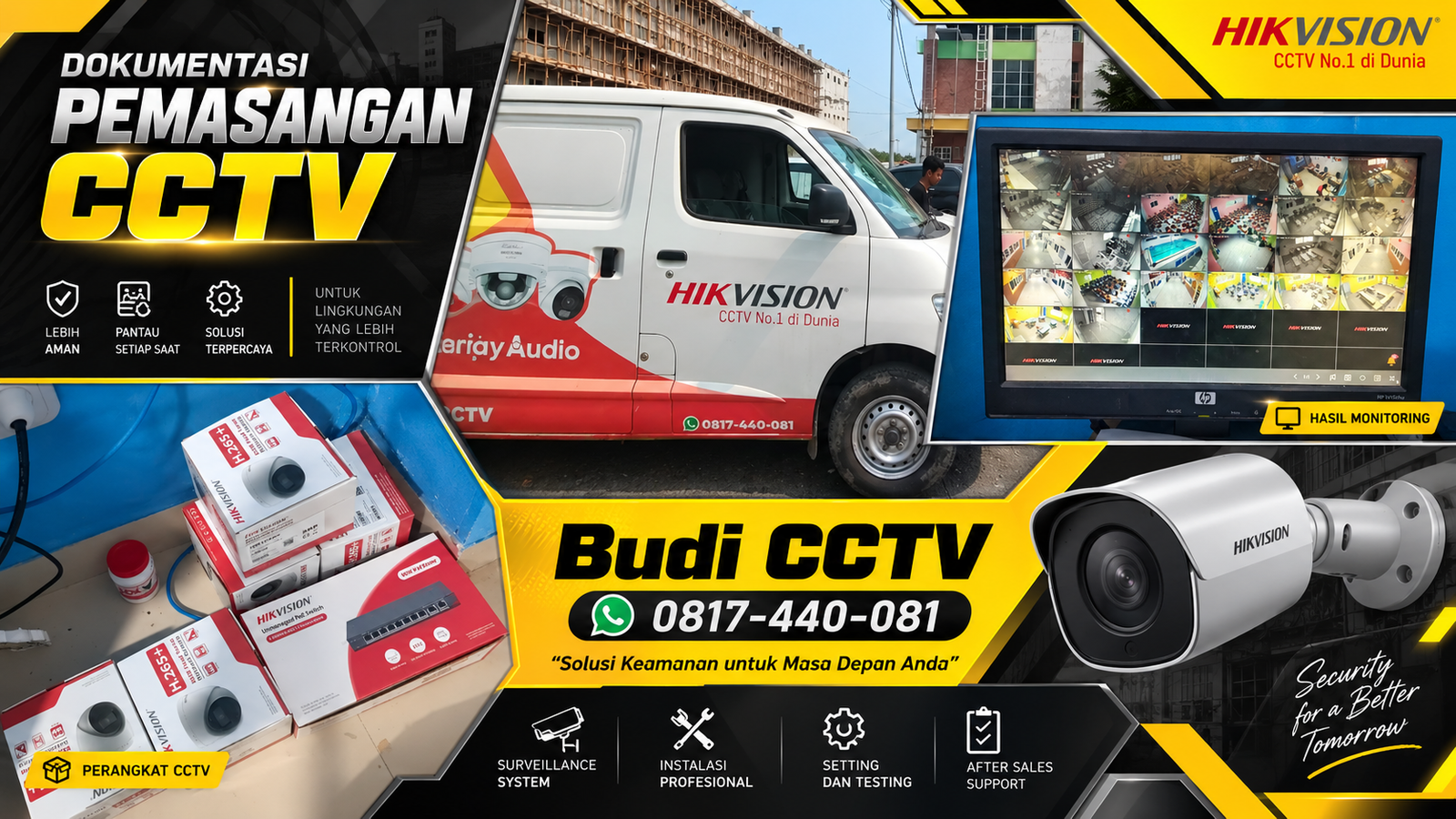 Instalasi CCTV IP Camera Hikvision Terintegrasi di Sekolah Dasar, Tegal