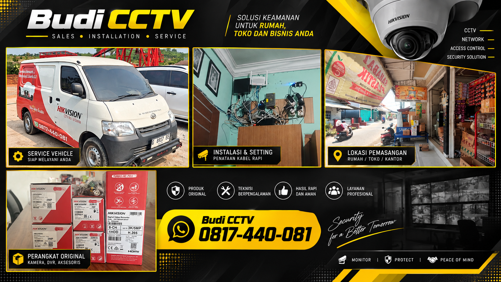Pemasangan CCTV Hikvision di Toko Sembako Tegal, Terintegrasi dengan Sistem Digital Toko