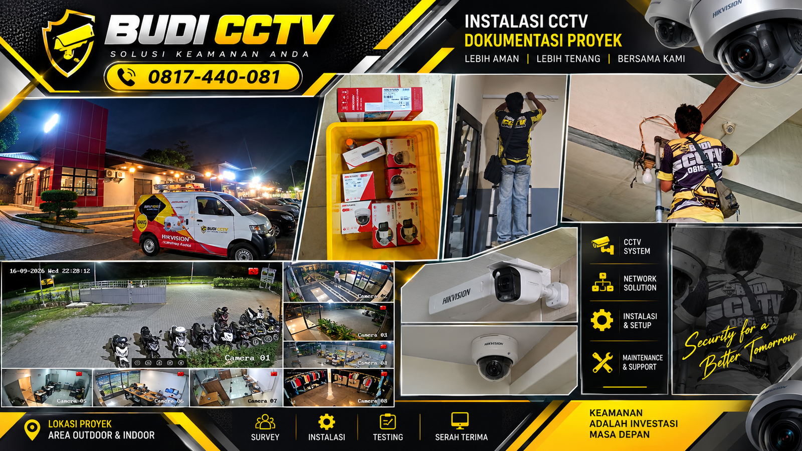 Instalasi CCTV Hikvision di Kafe Tegal, Layanan Purna Jual Terpercaya