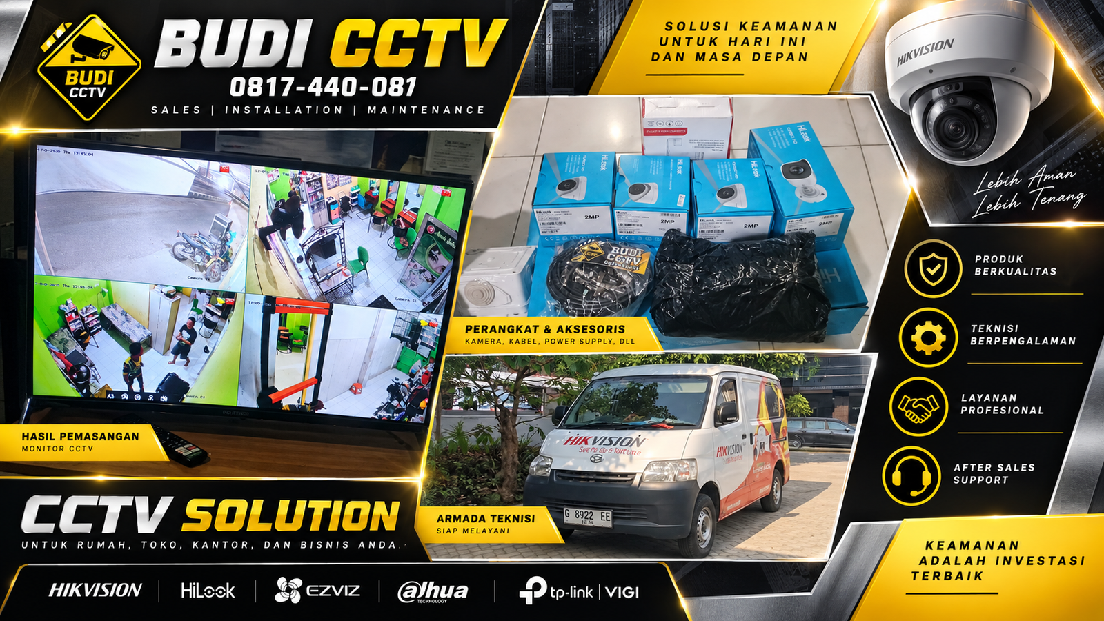 Instalasi CCTV Hilook di Salon Kecantikan Tegal untuk Kenyamanan Pemilik Usaha