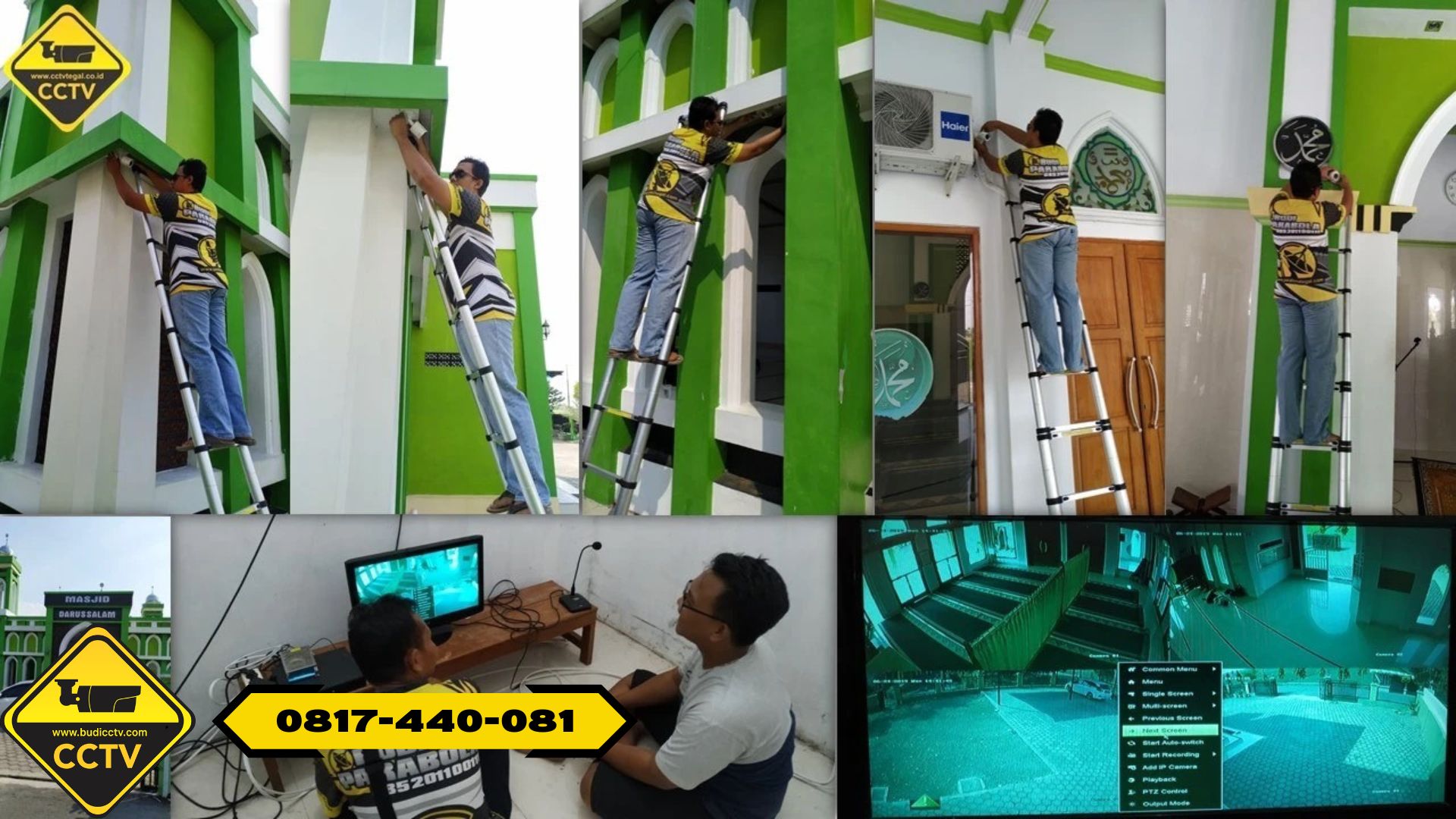 Pemasangan CCTV di Masjid Darussalam wilayah Tegal