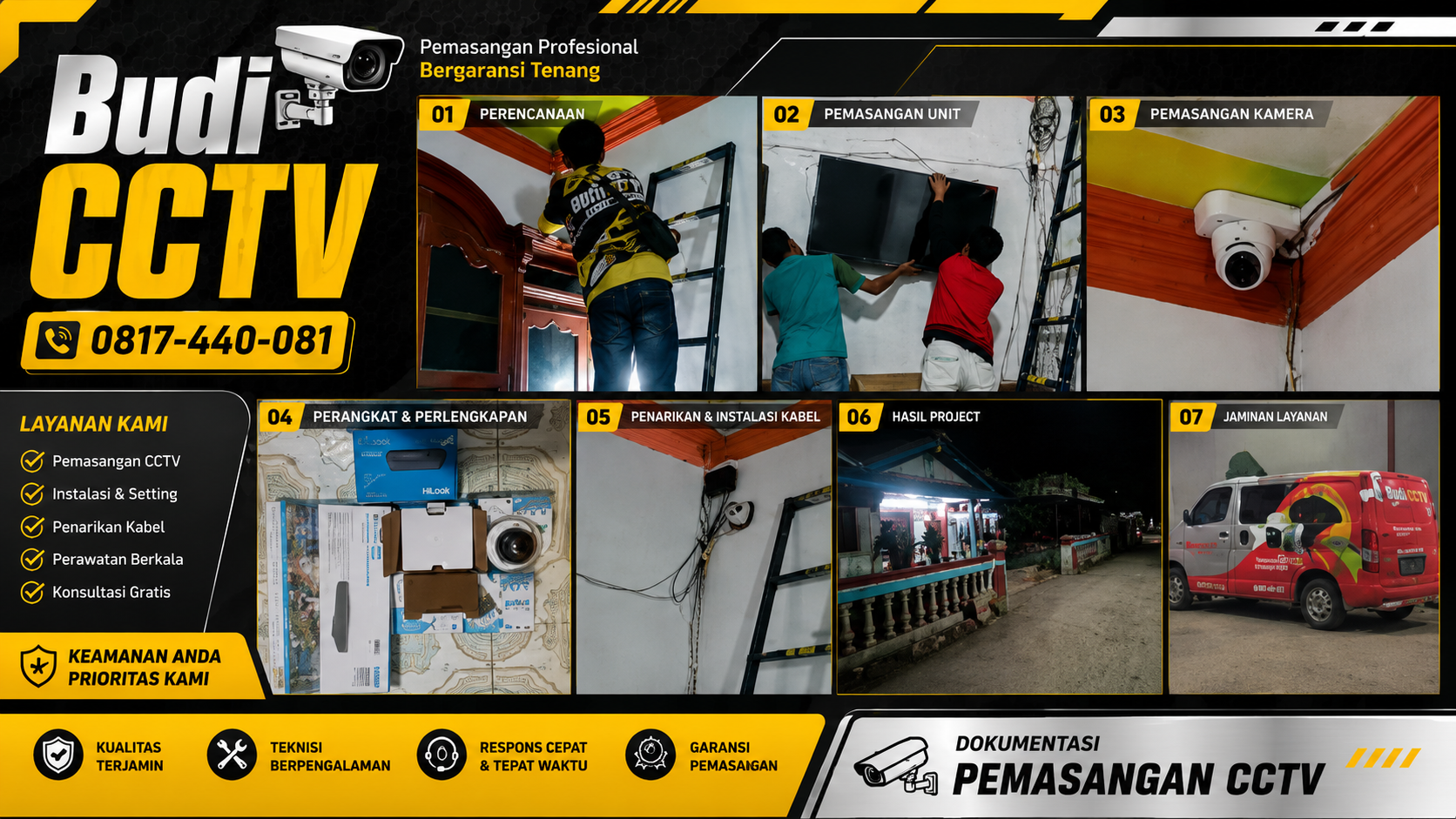 Instalasi CCTV Hilook IP Camera di Rumah Area Tegal